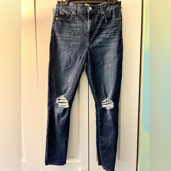 7 For All Mankind Distressed Ankle Skinny Jeans in B(Air) Authentic Mystic 28 - Picture 2 of 3